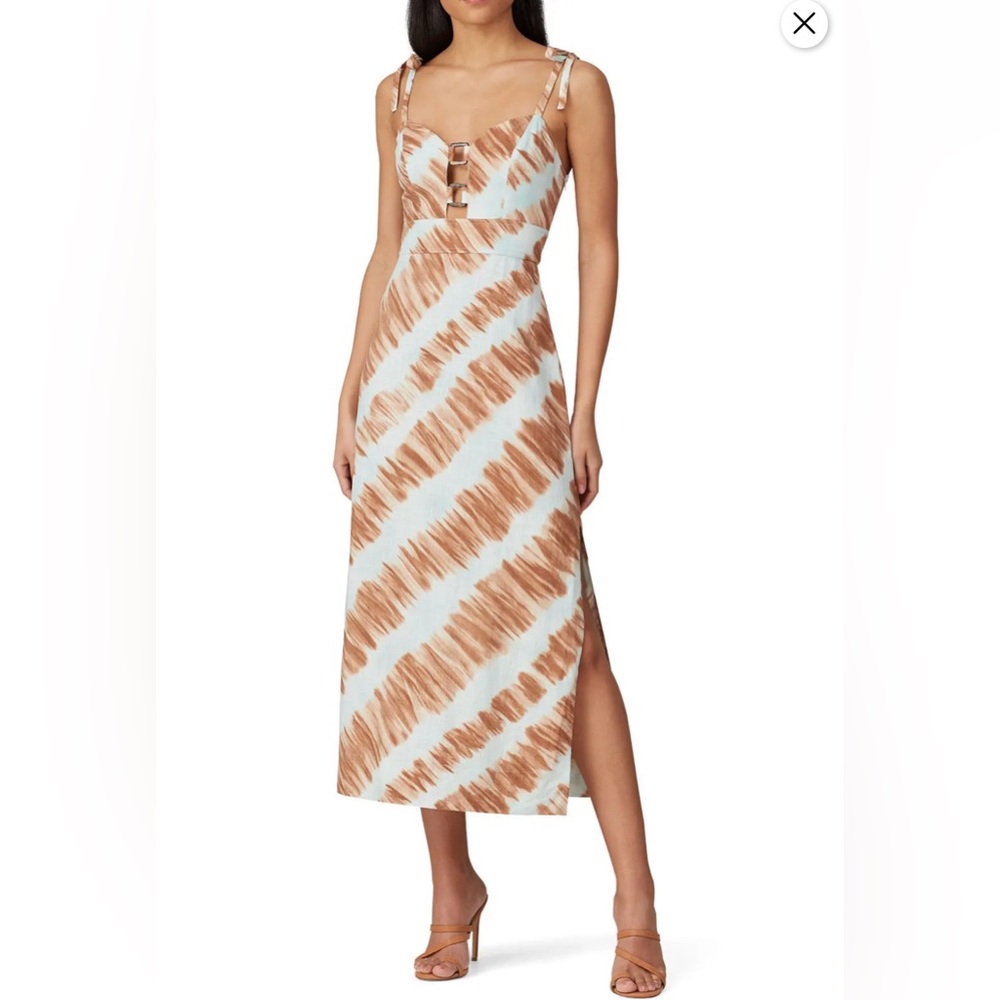 Moon River Multi Tie Dye Midi Dress Small